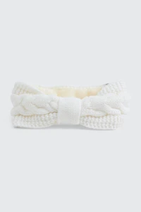 Ardene Cable Knit Headband in Off-White | Polyester