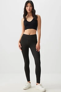 Ardene Super Soft Wide Waistband Leggings in Black | Size Medium | Polyester/Spandex | Eco-Conscious