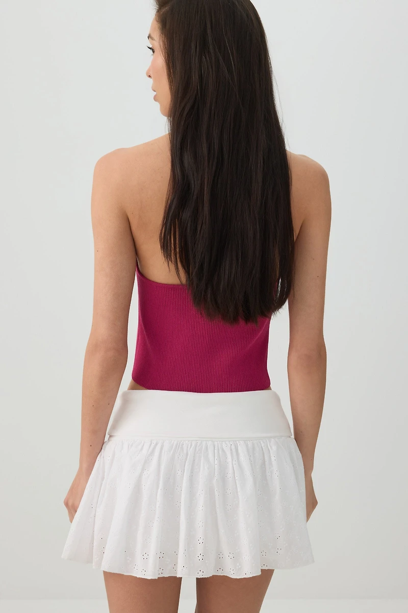 Jupe-short à taille repliable