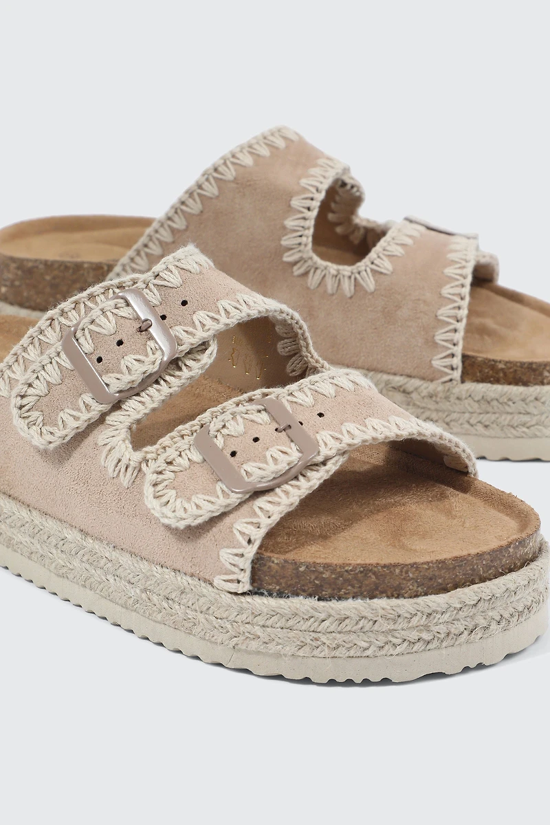 Sandales espadrilles à double boucle