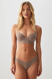 Ardene TRUNUDE Invisible Thong Panty in Brown | Size | Nylon/Spandex