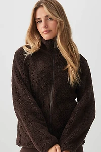 Ardene Super Soft Sherpa Jacket in Brown | Size | Polyester