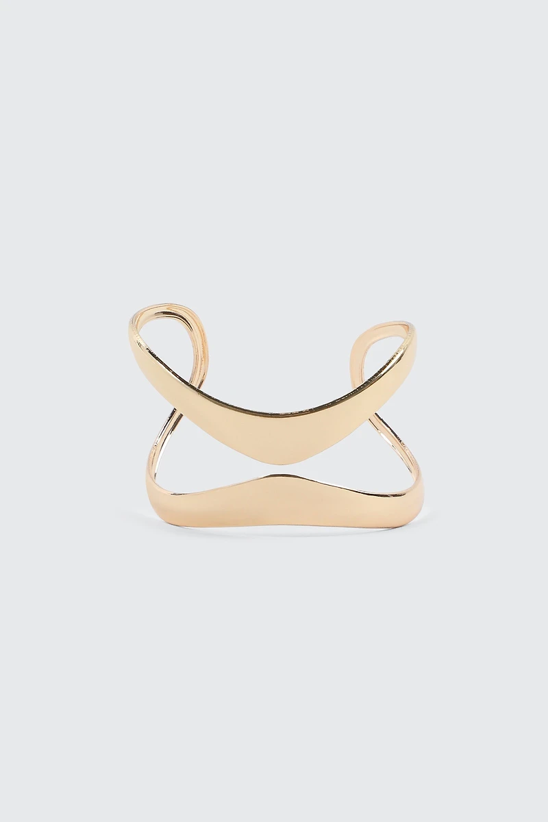 Ardene Two-Row Cuff Bangle in Gold