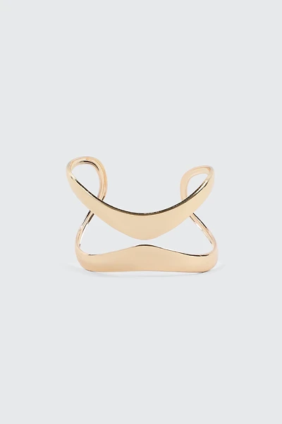 Ardene Two-Row Cuff Bangle in Gold