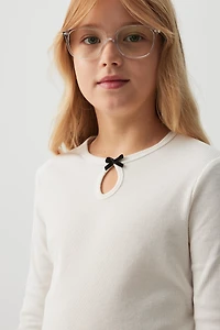 Haut à manches longues en pointelle boucle