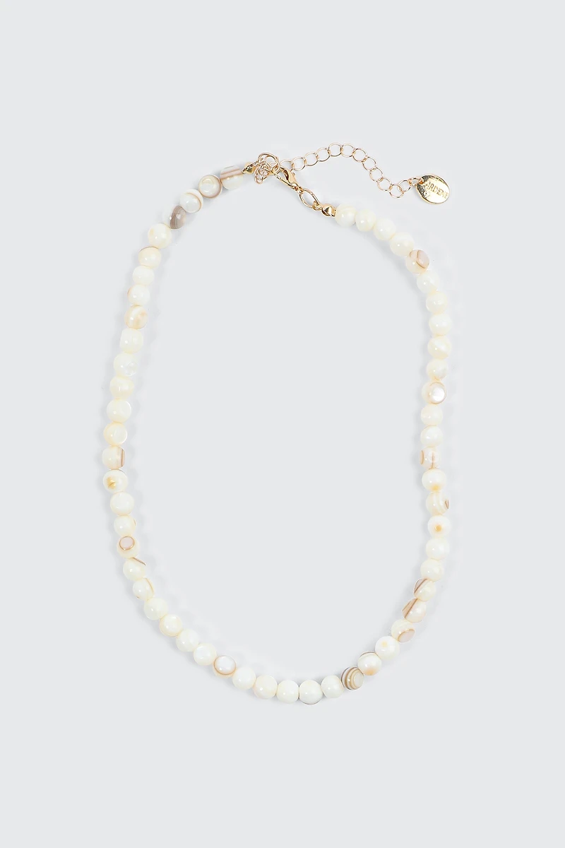 Ardene Semi-Precious Beaded Neclace in Beige