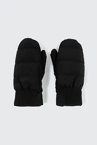 Ardene Kids Faux Fur Lined Mittens in Black | Polyester