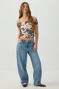 Haut à épaules dénudées en maille