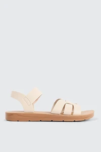 Ardene Flat Strappy Sandals in Beige | Size | Eco-Conscious