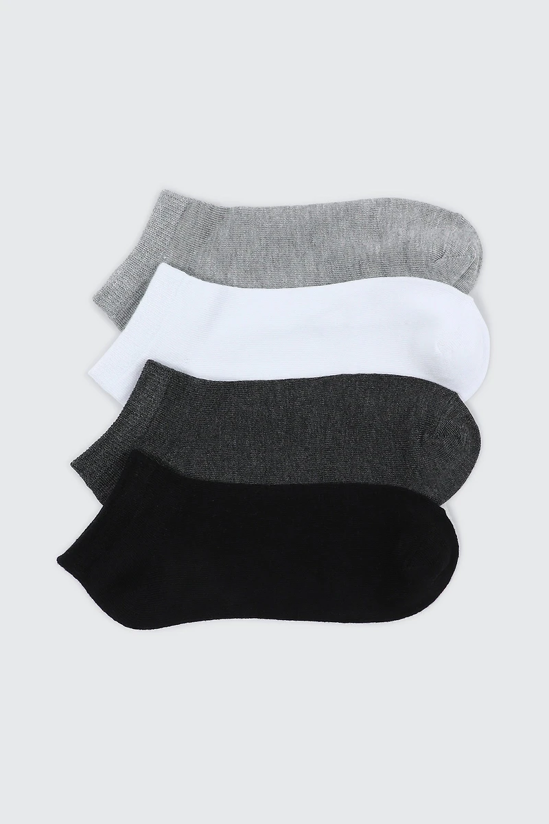 Ardene 4-Pack Bamboo Rayon Ankle Socks in Grey | Polyester/Rayon/Elastane | Eco-Conscious