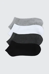 Ardene 4-Pack Bamboo Rayon Ankle Socks in Grey | Polyester/Rayon/Elastane | Eco-Conscious