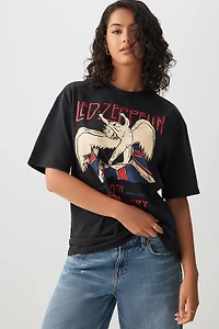 Ardene Oversized Led Zeppelin T-Shirt in Black | Size | 100% Cotton