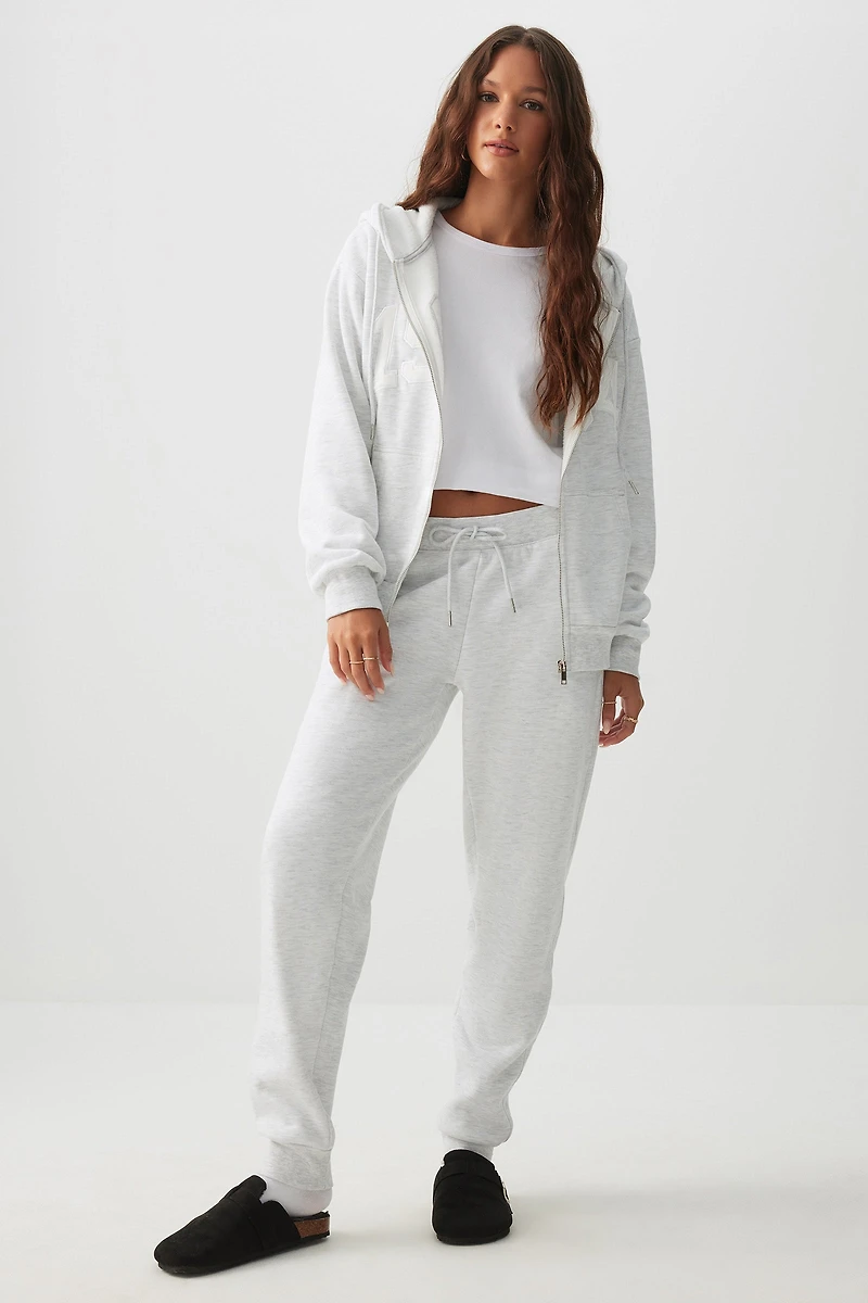 Ardene Sherpa Lined Sweatpants in Light Grey | Size | Polyester/Rayon/Cotton