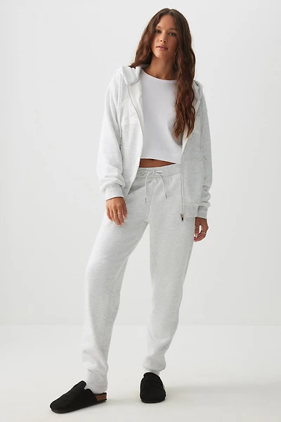 Ardene Sherpa Lined Sweatpants in Light Grey | Size | Polyester/Rayon/Cotton