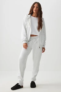 Ardene Sherpa Lined Sweatpants in Light Grey | Size | Polyester/Rayon/Cotton