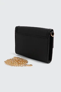 Sac de soirée à ganse en chaîne dorée