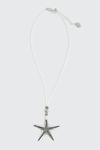 Ardene Cord Necklace with Starfish Pendant in Silver