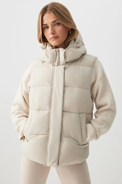 Ardene The Everyday Puff Vest in Birch | Size | Polyester