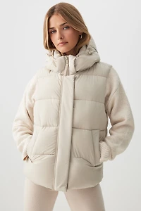 Ardene The Everyday Puff Vest in Birch | Size | Polyester