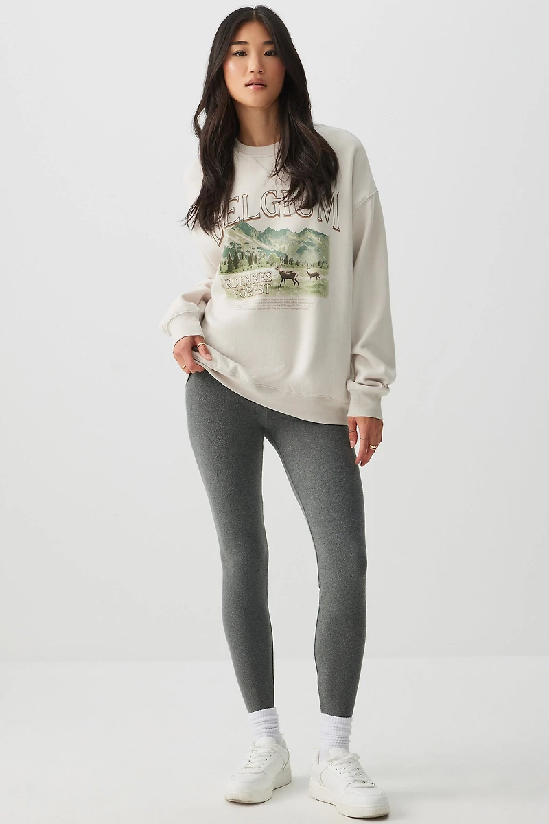 Ardene Fleece Lined Leggings in Dark Grey | Size | Polyester/Elastane | Fleece-Lined