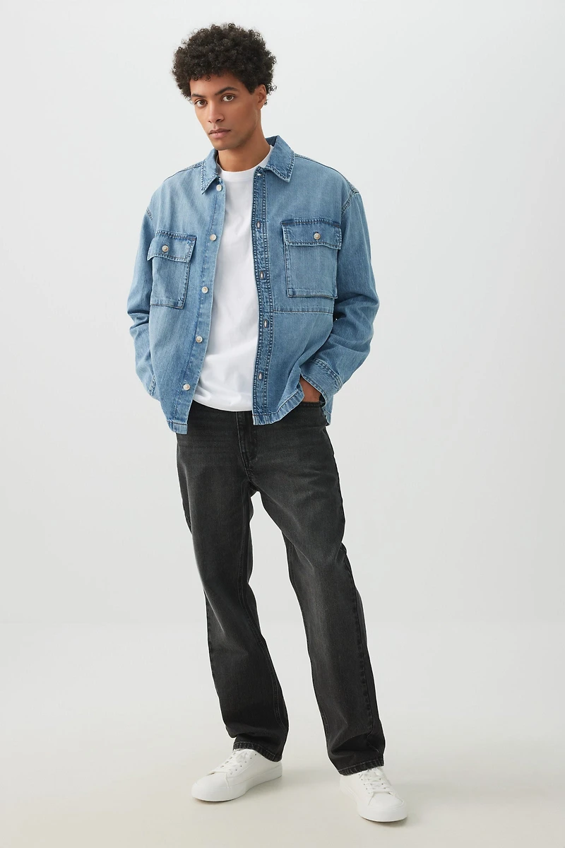 Chemise coupe carrée en denim