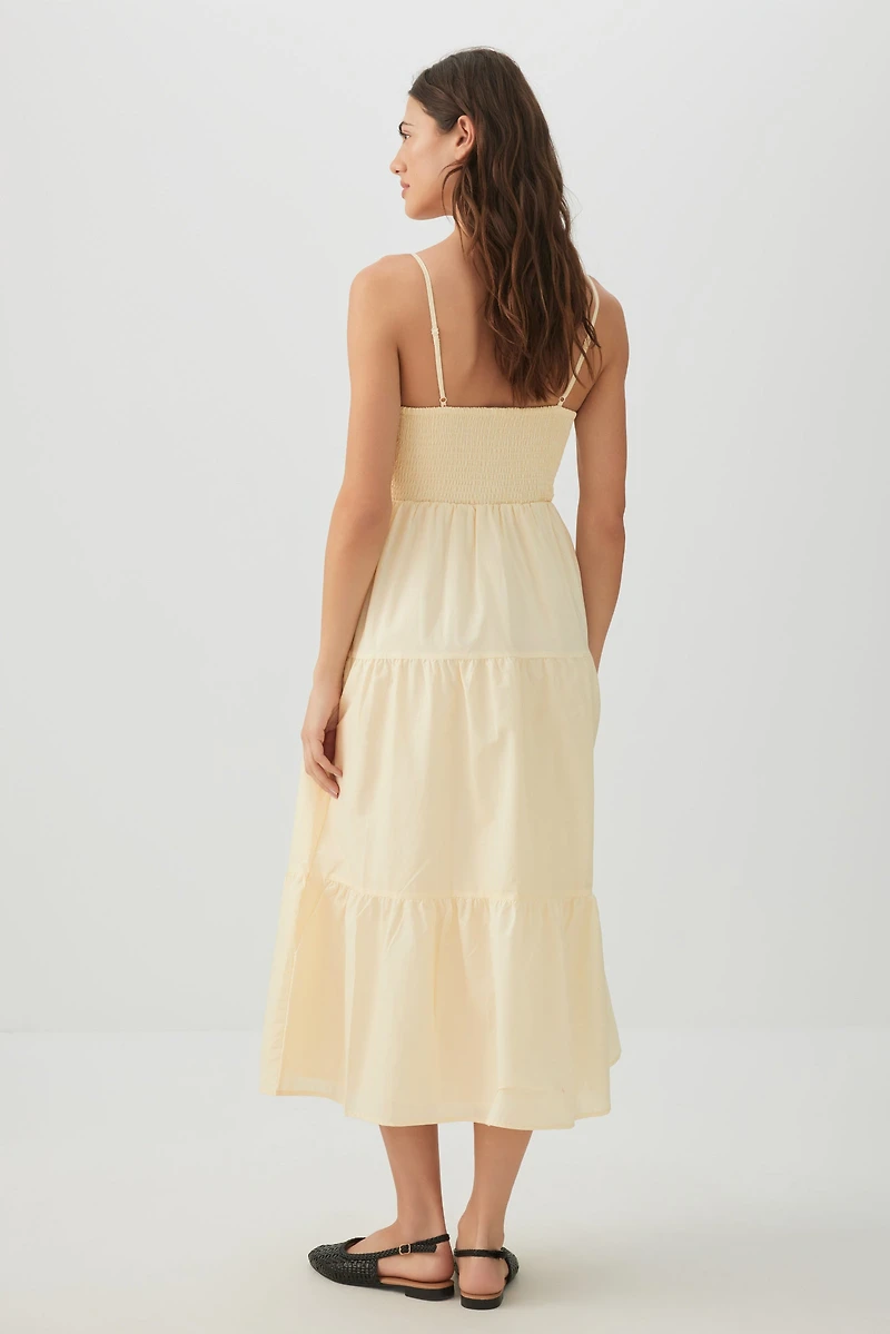 Robe maxi smockée