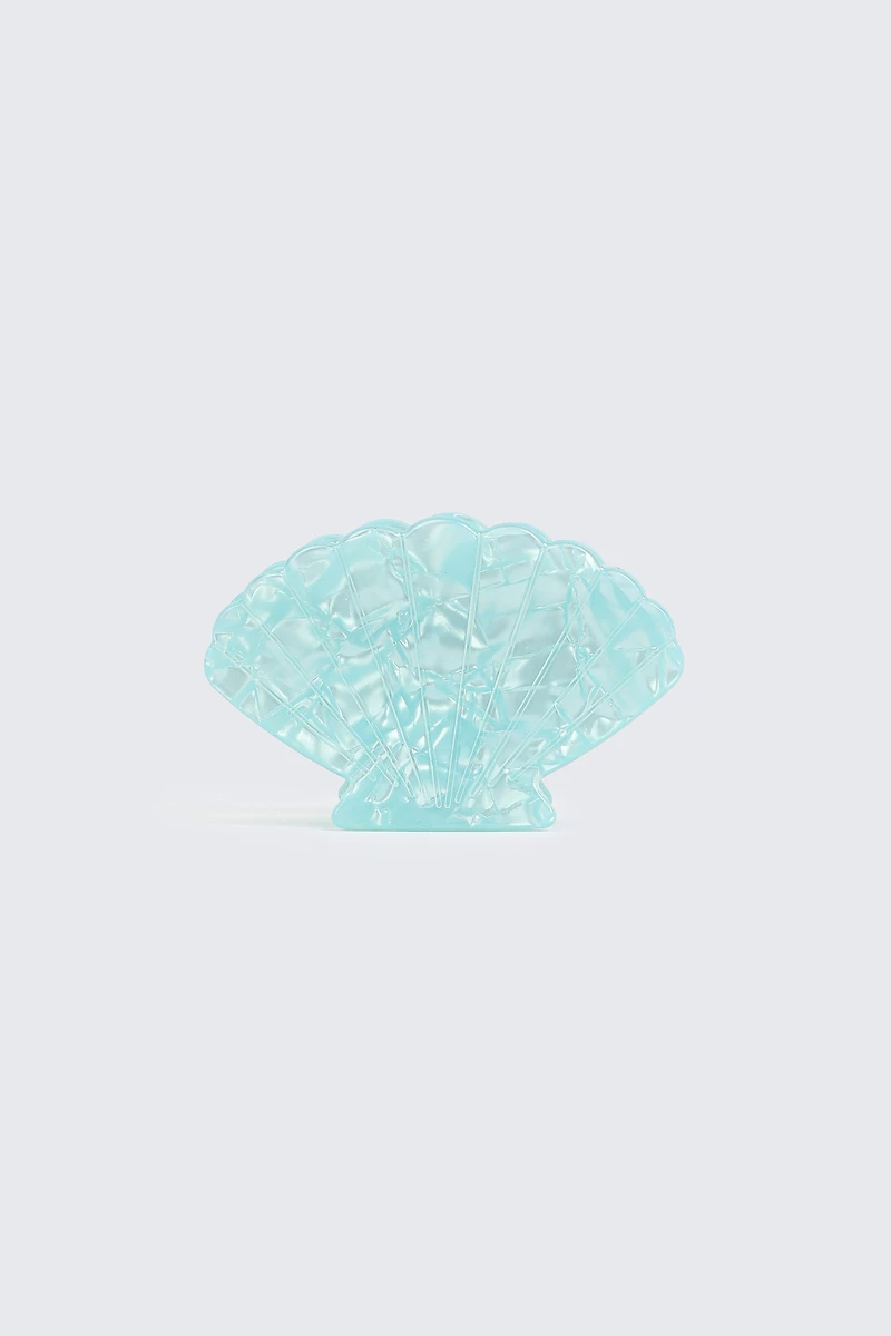 Ardene Seashell Hair Claw in Light Blue