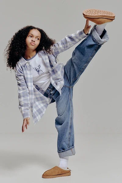 Ardene Kids Wide Leg Jeans in Medium Blue | Size | 100% Cotton