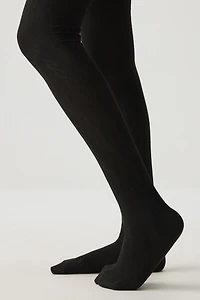Ardene Cable Knit Tights in Black | Size Small | Nylon/Spandex