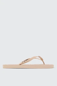 Ardene Heart-Embossed Flip-Flops Sandals in Beige | Size | Eco-Conscious