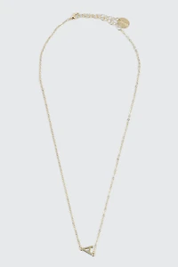 Collier initiale A plaqué or 14K