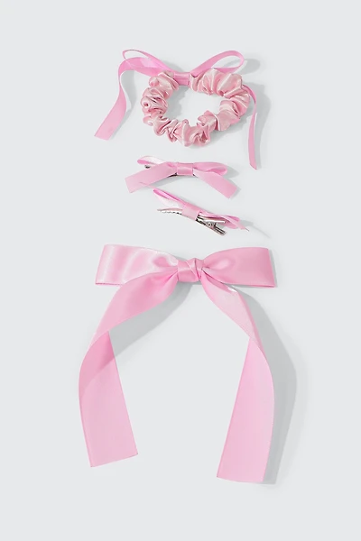 Ardene Kids 4-Pack Hair Bows in Light Pink