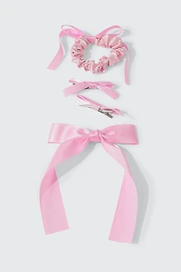 Ardene Kids 4-Pack Hair Bows in Light Pink