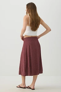 Jupe midi évasée fendue