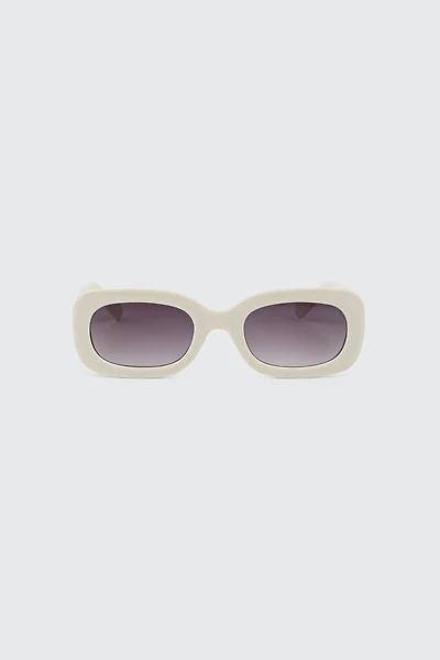 Ardene Rounded Rectangle Sunglasses in Beige