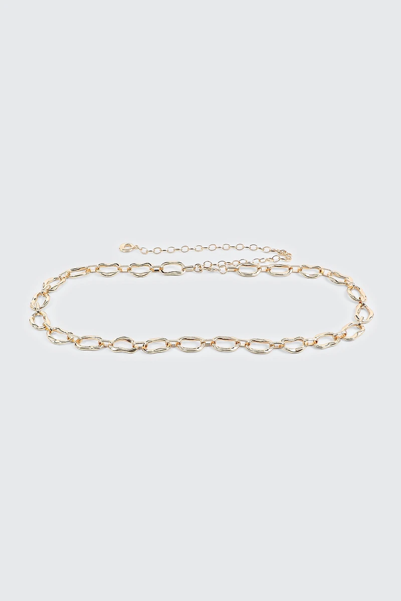 Ceinture à maillons ovales martelés