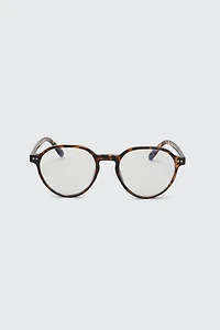Ardene Blue Light Round Tortoiseshell Glasses in Brown