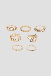 Ardene -Pack Celestial Rings in Gold | Size