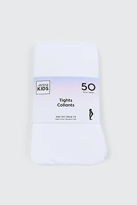 Ardene Kids Opaque Tights in White | Size Small | Nylon/Spandex