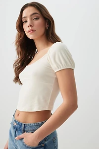 Haut à manches bouffantes très doux