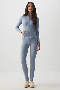 Haut à glissière doublé en fausse fourrure