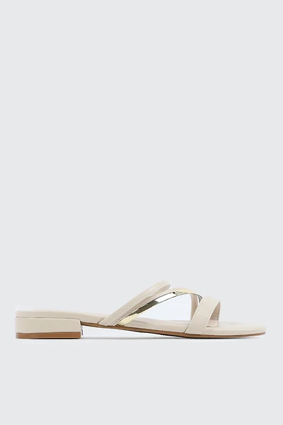 Ardene Low Heel Strappy Sandals in Beige | Size | Faux Leather