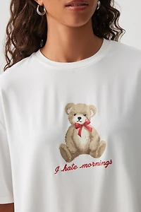 Ardene HUSHKNIT PJ Top in Beige | Size | Polyester/Elastane | Eco-Conscious