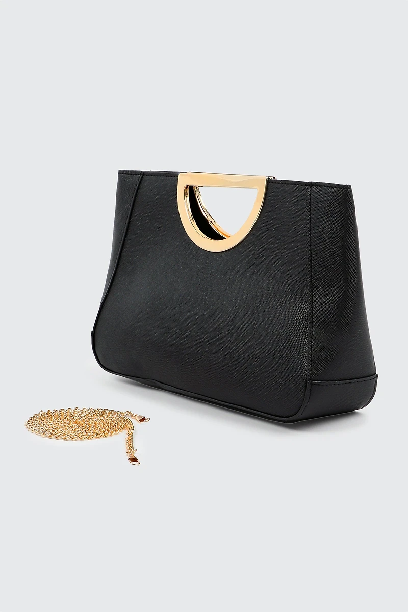 Sac de soirée à poignées dorées