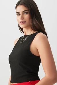 Ardene Ultra Crop Open Back Tank in Black | Size | Polyester/Elastane