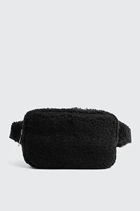 Ardene Sherpa Fanny Pack in Black | 100% Recycled Polyester | Eco-Conscious
