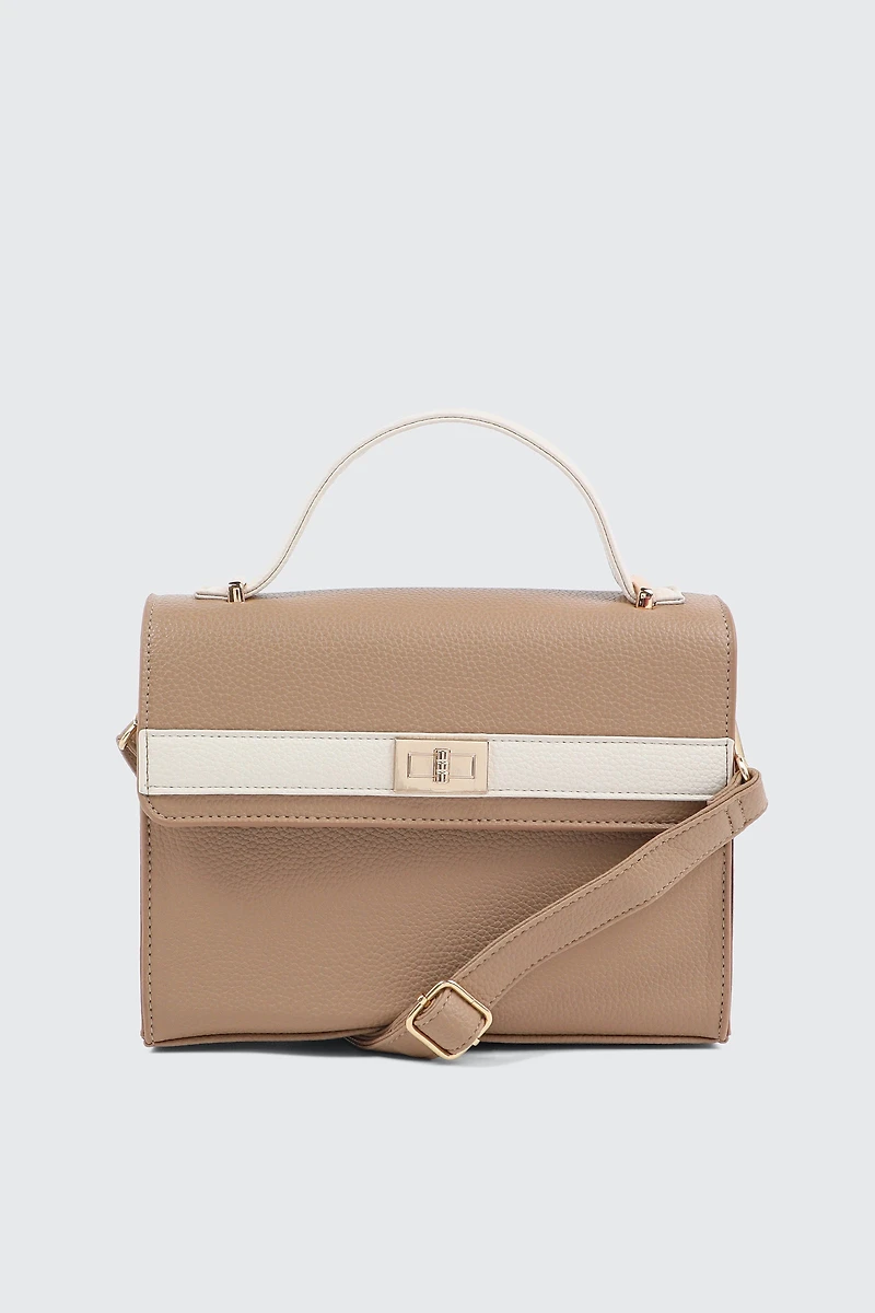 Ardene Faux leather Square Handbag in Beige | 100% Recycled Polyester/Faux Leather | Eco-Conscious
