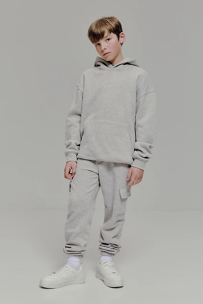 Ardene Kids Cargo Sweatpants in Grey | Size | Polyester/Cotton | Fleece-Lined