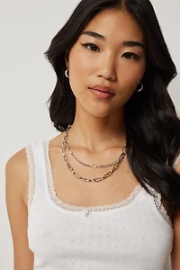 Camisole pointelle à bordure en dentelle