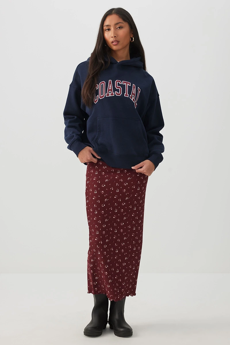 Chandail à capuchon ample imprim